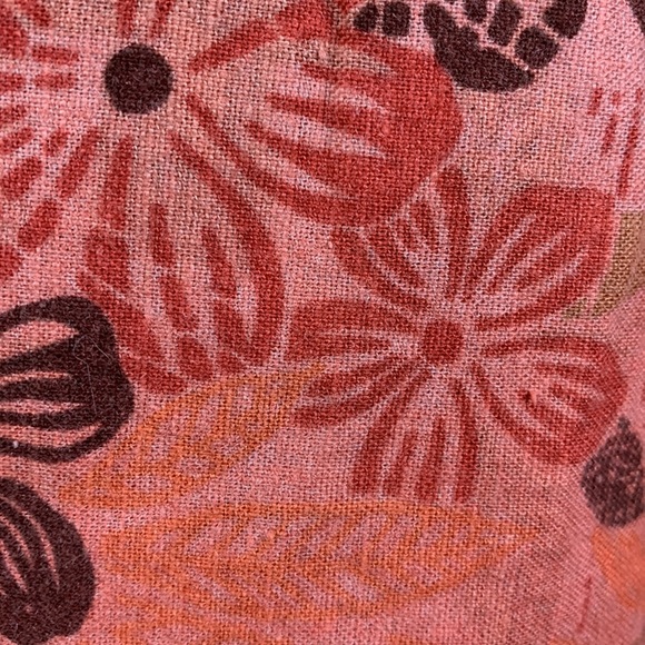 Axcess Liz Claiborne Skirt Floral Tan Orange Brown size 10 Viscose/Linen Blend - Picture 5 of 14